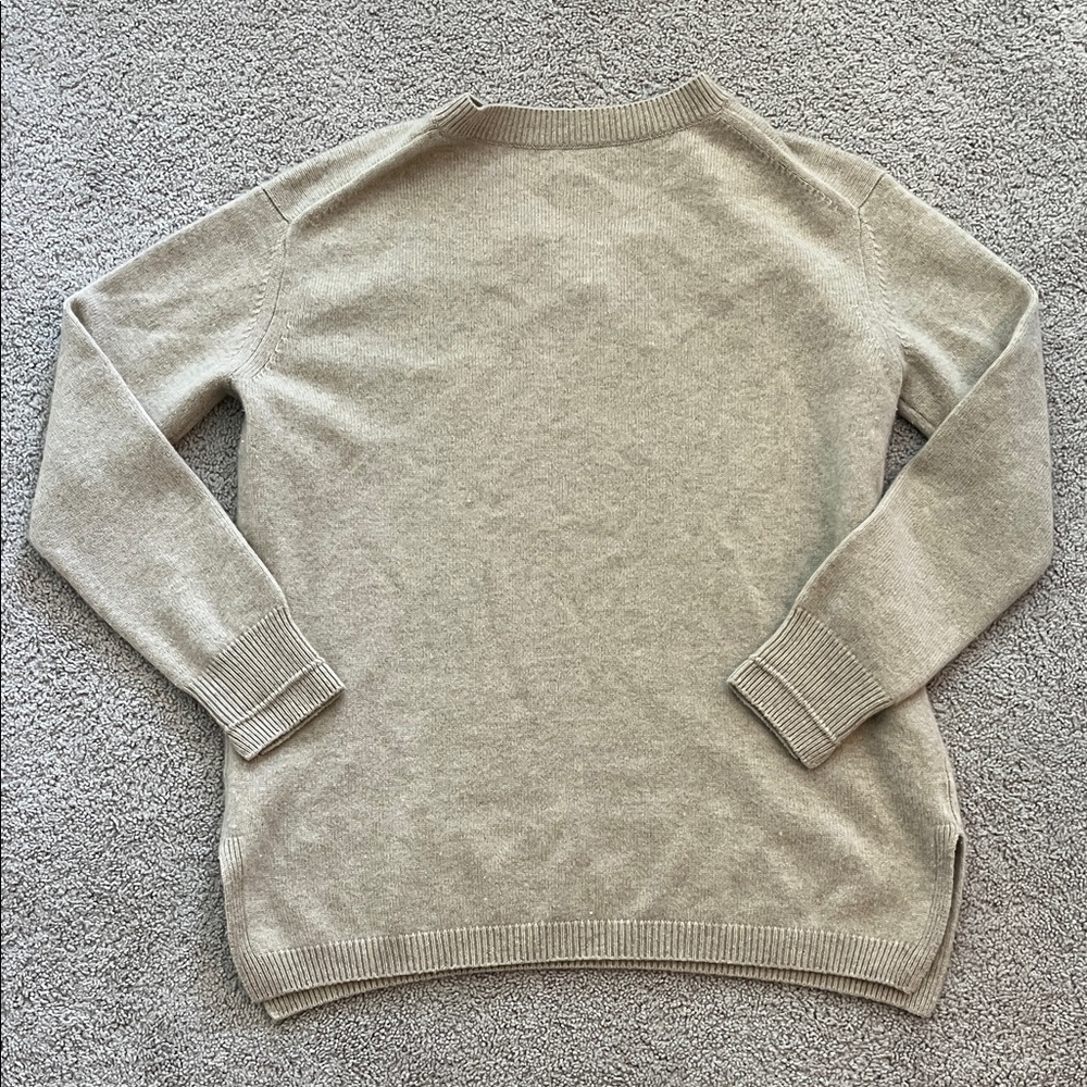 Naadam Women's V-Neck Cashmere Sweater in Beige - Picture 8 of 8